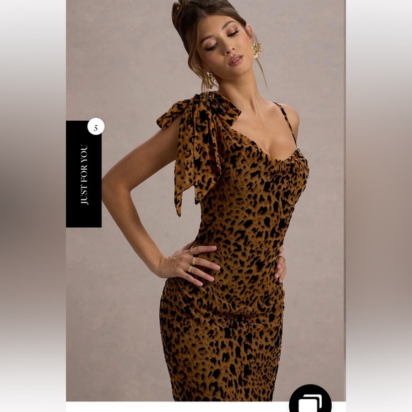 Club L London YASMIN
LEOPARD PRINT VELVET STRAPPY MAXI DRESS WITH BOW size 6 NWT - Picture 4 of 5